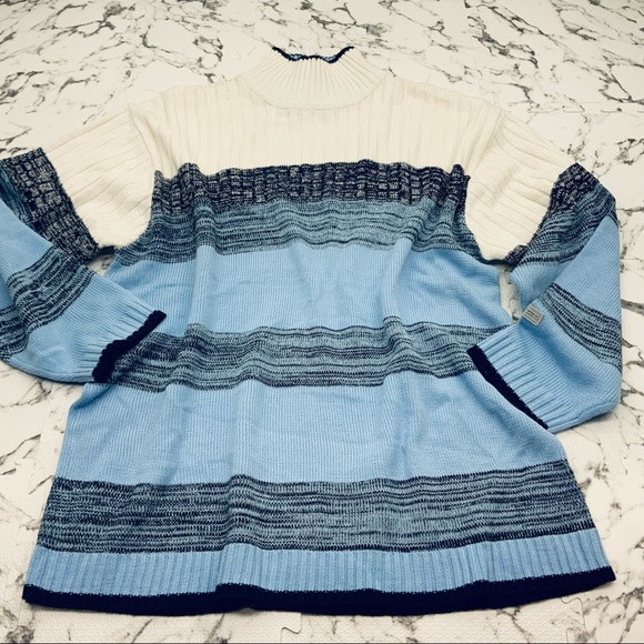 Men's SOUTHPOLE White Lt. Blue Turtleneck Sweater